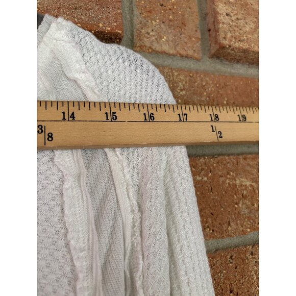 Free People We The Free Catalina Thermal Light V-Neck Shirt Oatmeal Womens S - Picture 7 of 11